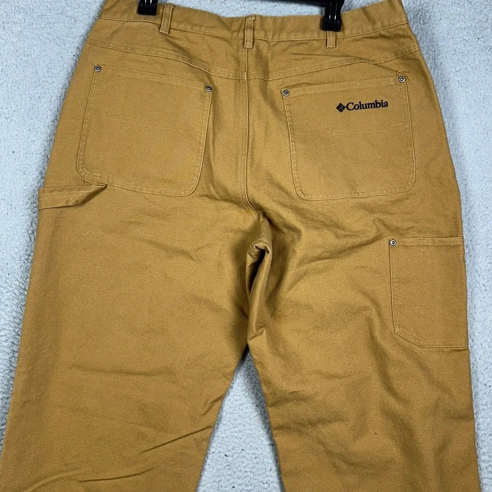 Columbia Omni-Shield Pants Mens 38X32 Brown Double Knee Canvas Workwear Utility